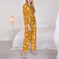 thumbnail image 3 of Sigee Autumn Orange Wheat for Women’s Pajama Sets Long-Sleeved Pjs Sets for Women 2 piece Sleepwear-Large, 3 of 7