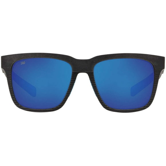 Costa Del Mar Men's Pescador Sunglasses, Net Grey/Blue Rubber/Polarized Blue Mirrored-580G, 55 mm