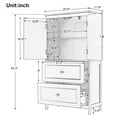 thumbnail image 6 of Bellemave Bathroom Floor Storage Cabinet with 2 Doors, Drawers and Adjustable Shelf Freestanding Cabinet Multifunctional Small Storage Organizer for Living Room 23.6” x 11.8” x 43.3” (White, 2 Doors), 6 of 11