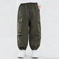 thumbnail image 4 of Cargo Pants Joggers High Elastic Waisted with Pocket Loose Fit Boys Athletic Pants Pull On Boys Size 14-15 Years Pants, 4 of 6