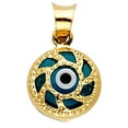 thumbnail image 2 of Wellingsale 14K Yellow Gold Polished Evil Eye Charm Pendant, 2 of 4