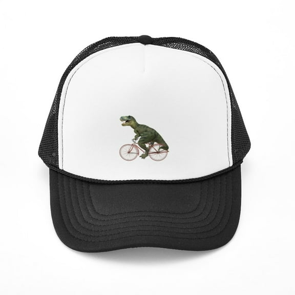 CafePress - Cycling Tyrannosaurus Rex - Adjustable Unisex Printed Trucker Hat with Mesh Back