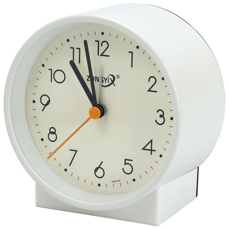 Unique Bargains Vintage Alarm Clock with Geometric Base White 3.6L x 2.2W x 3.7H