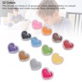thumbnail image 4 of Ink 12 Color Heart Shape Ink Pad Water Soluble Washable Finger Ink Pad for Craft Scrapbooking Card Making, 4 of 7