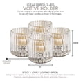 thumbnail image 7 of Serene Spaces Living Set of 4 Clear Ribbed Glass Tealight Holders, Perfect for Weddings and Home Décor, Measures 2.25" Tall and 2" Diameter, 7 of 7