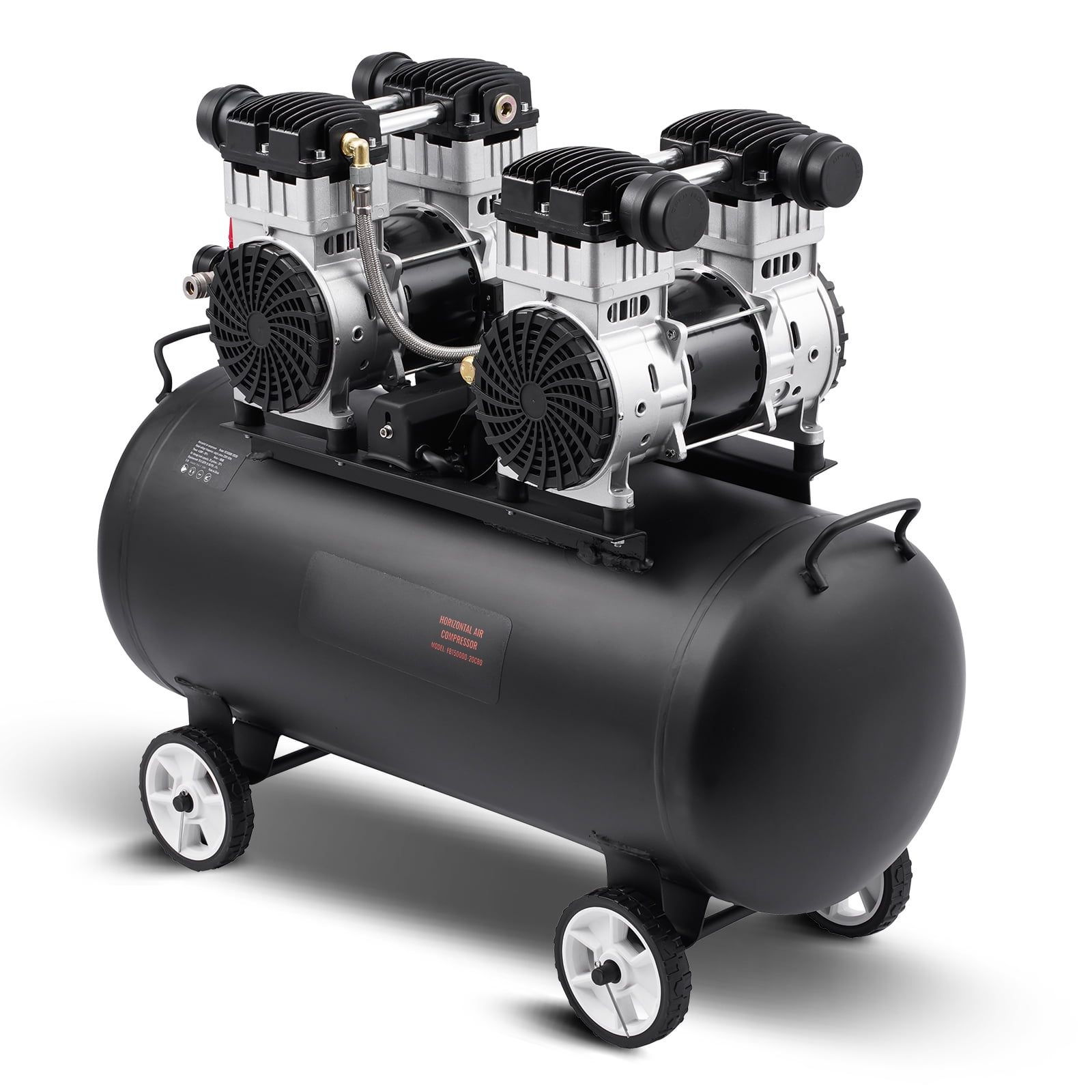 KFFKFF Air Compressor with 20 Gallon Tank, 4HP & 14.6 CFM@90 PSI, Oil-Free, Max 125PSI, 78dB Quiet Operation, Ideal for Automotive Work, Tire Filling, and Spray Paint Jobs