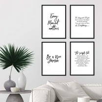 Canvas Poster Unframed Set of 4 posters with inspirational phrases. Set of sheets decorated with phrases and words to motivate and full of energy. A4 size