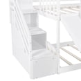 thumbnail image 4 of Twin over Twin Bunk Bed with 2 Drawers, Stairway and Slide, Wooden Loft Bed for Bedroom, No Box Spring Needed, 4 of 8