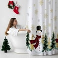 thumbnail image 5 of Christmas Snowman Bathroom Shower Curtain Winter Tree Gold Snowflakes Waterproof Washable Shower Curtains for Bathtub Bath Decor with Grommets and Hook 54 X 78 Inch, 5 of 8