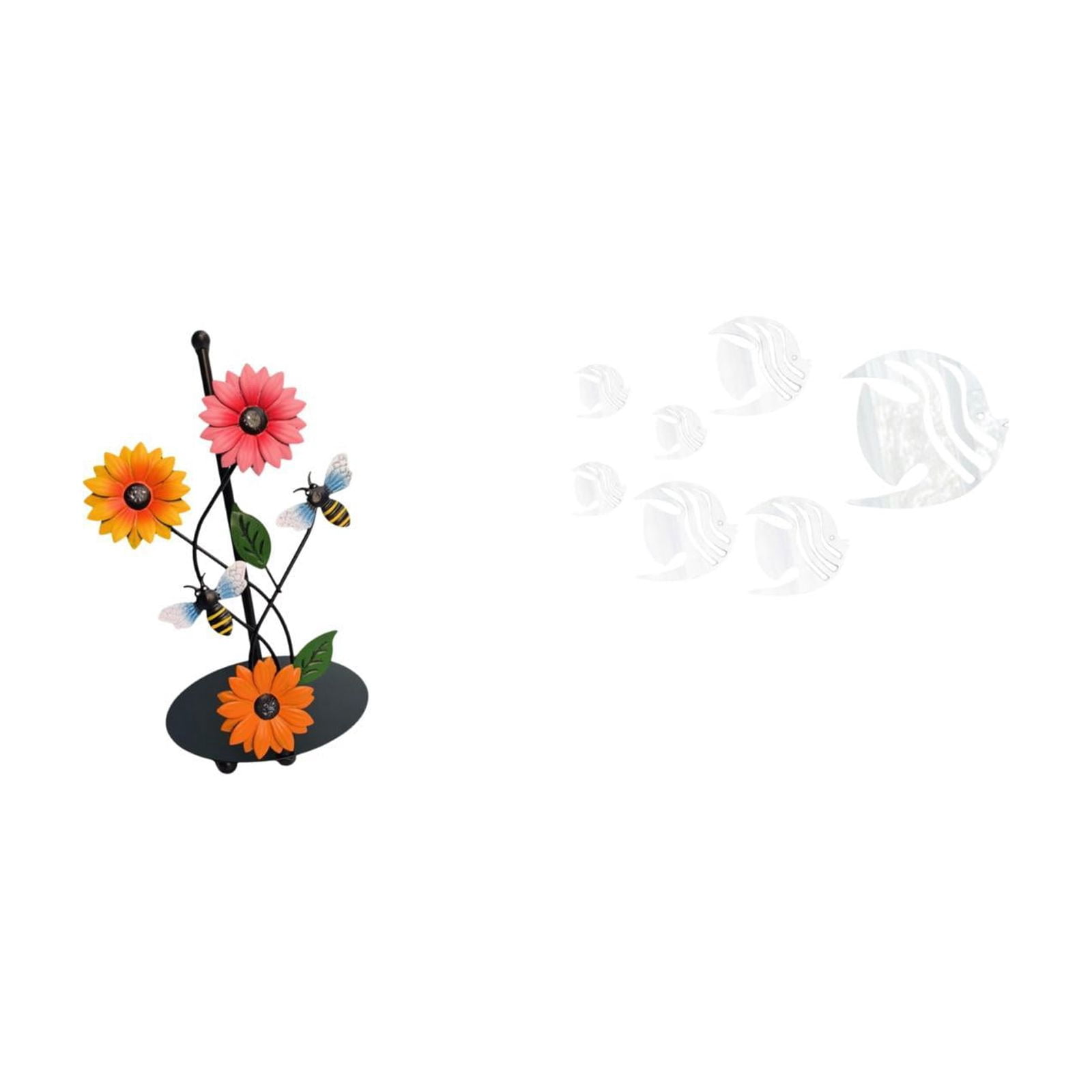 Fiocias Toilet Paper Holder Paper Towel Holder Countertop Wall Sticker Acrylic Mirror Wall Stickers Iron And Acrylic Material Easy Installation Suitable for K