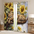 thumbnail image 2 of Manfei Countryside Sunflower Cat Blackout Curtains Set of 2 (38x54 Each), Rustic Life Living Room Curtains, Yellow, 2 of 6