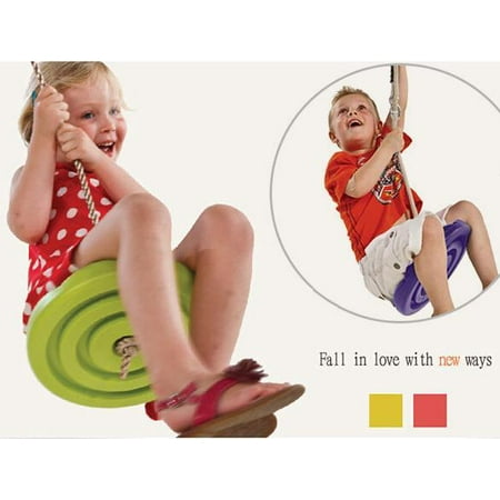 CLEARANCE! Kids Disc Swing Seat With High Strength Rope Outdoor Playground Red/Yellow SPHP