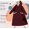 thumbnail image 3 of Wearable Blanket Hoodie, Hoodie Flannel Oversized Sherpa Fleece Sweatshirt Blanket with Giant Hood Pocket and Sleeves for Adult, 3 of 6