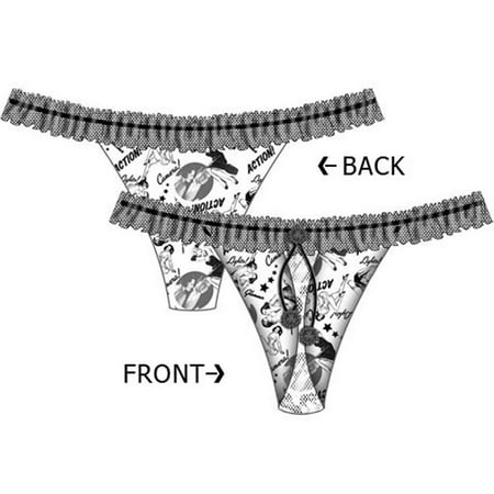 Silver Screen Ruffled Waist Thong Large