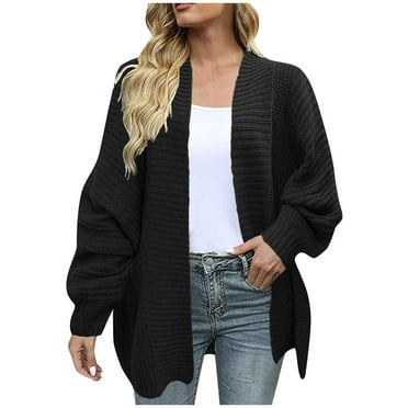 Annhoo Cardigan Sweaters for Women Fall Casual Long Sleeve Open Front Knitwear Solid Color Comfy Knit Outwear
