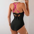 thumbnail image 5 of NMMUED Women's One Piece Swimsuits Tummy Control Front Cross Bathing Suits Tie Back Slimming V Neck Swimwear Hot Pink XXL, 5 of 5