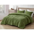 thumbnail image 2 of Chezmoi Collection Breeze 3-Piece 100% Cotton Muslin King Comforter Set, Olive Green Soft Washed Cotton Gauze Comforter, Lightweight Breathable Bedding for All Season, 2 of 9
