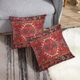 thumbnail image 4 of Throw Pillow Covers, Aztec Kilim Home Art Decor, 18 x 18 Inches Set of 2 Cushion Couch Sofa Cases, Abstract Oil Painting Pillowcases for Bedroom, Living Room, Ethnic Decorative, Red Tribal, 4 of 6