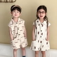 thumbnail image 2 of 2025 Mono Unisex de verano para niños, monos holgados con estampado de dibujos animados, pantalones cortos de una pieza de algodón puro para niños y niñas, 2 of 6