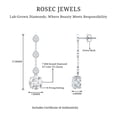 thumbnail image 5 of Rosec Jewels Lab Grown Diamond Dangle Earrings with Screw Back - Chain Earrings for Anniversary (EF-VS Grade), 10K White Gold, 5 of 6