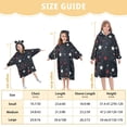 thumbnail image 4 of FORMRS Wearable Blanket Hoodie with Sleeves for Kids Cozy Flannel Sweatshirt, Blue Stars Pattern, 4 of 7