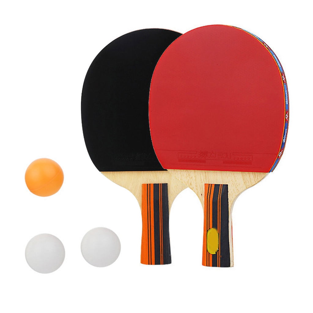 Indoor 2 Player Table Tennis Racket 2PCS Paddle 3Balls Set