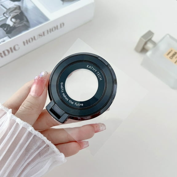 Adhesive Phone Grip for Magsafe [Drop Protection] Strong Finger Phone Ring Holder Compatible with Magsafe Accessories, for /Samsung/Google/Motorola All Cell Phones, Black