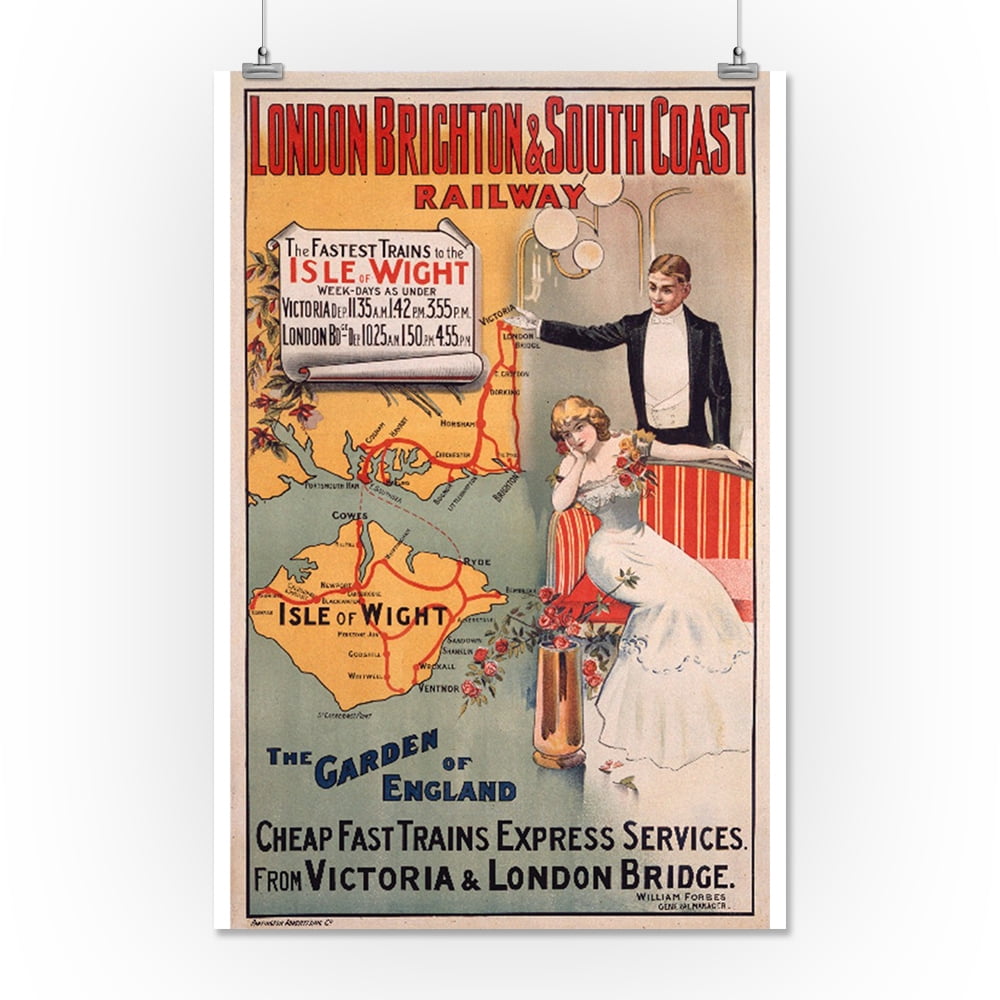 Vintage Railway poster reproduction. London Brighton south coast railway