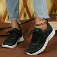 thumbnail image 2 of Dsscvnef Espadrilles Tissées Volantes Femmes Mode Coréenne Tête Ronde Lacets Chaussures de Course Décontractées Semelle Épaisse Confortables Légères Respirantes, 2 of 9