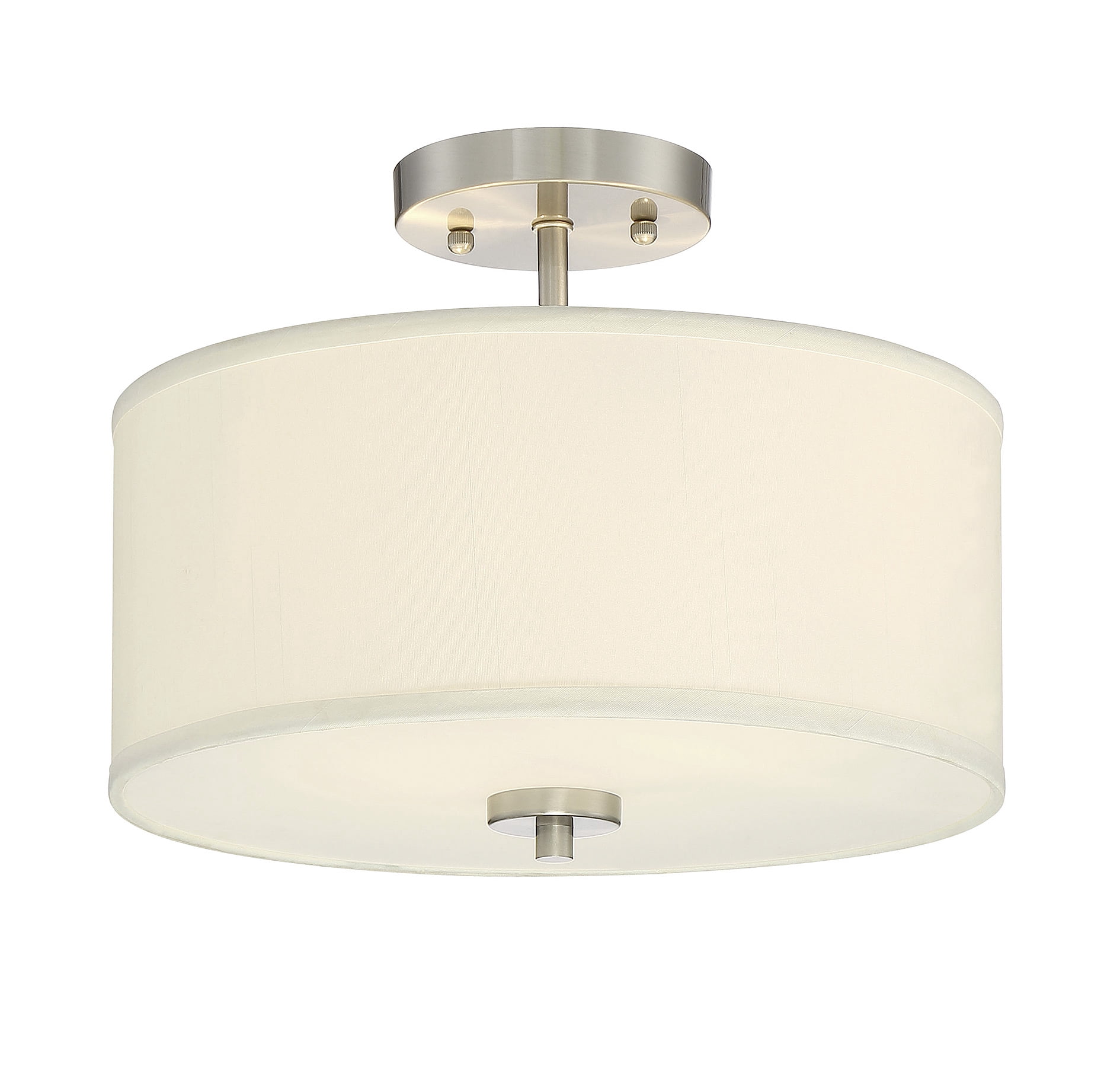 Trade Winds Cassie 2-Light Semi-Flush Mount Ceiling Light in Brushed Nickel