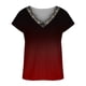 thumbnail image 4 of Blusa de encaje estampada con mangas raglán y manga corta con cuello en V para mujer Pompotops  hkajfhjk466637, 4 of 5