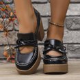 thumbnail image 2 of SACFOF Womens Chunky Platform High Heeled Loafers Round Toe Block Heel Pumps Slip On Dress Office Shoes, 2 of 6