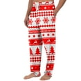 thumbnail image 3 of Fabrcox Christmas Pajama Pants for Men Christmas Snowflake Printed Drawstring Pj Pants with Pockets Casual Elastic Waist Straight Leg Lounge Bottoms, Vermilion XL, 3 of 6