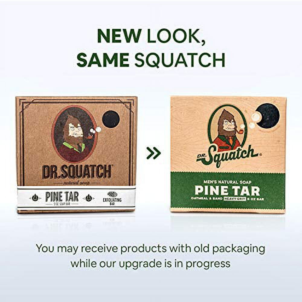 Dr. Squatch Pine Tar Bar Soap 2 Pack 5 oz Bars Heavy Grit Made From Natural  Oils 863765000001