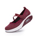 thumbnail image 6 of Ruiatoo Women's Breathable Mary Jane Shoes Air-Cushion Nurse Casual Walking Slip On Sneakers Black Mesh Platform Shoes Red 38, 6 of 6