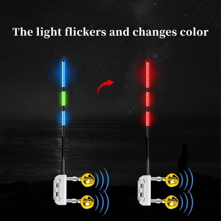 4pcs Super Bright Sensitive Fishing Rod Tip Bite Alarm Lights High Visibility Glow Sticks for Freshwater Sea Trolling Night Fishing Low Voltage Operated
