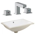 thumbnail image 1 of 20.75-in. W CSA Rectangle Bathroom Undermount Sink Set In White - Chrome Hardware AI-23111, 1 of 9