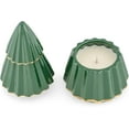 thumbnail image 3 of ILLUME Festive Green Gold Foil 8.25 x 4.5 Soy Wax Christmas Tree Candle Vanilla Spruce, 3 of 6