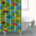 thumbnail image 4 of Dinosaurs River Volcano Green Pattern Shower Curtain 72"x84" ,Bathroom Decorative Shower Curtains Set with 12 Hooks,Modern Waterproof Washable Shower Curtain, 4 of 6