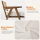thumbnail image 5 of Yeshouse Sillón moderno de mediados de siglo con respaldo de ratán, patas de madera y tapizado de lino. Cómodos sillones tapizados para sala de estar, dormitorio y oficina, 5 of 8
