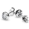 thumbnail image 2 of Pendientes SIGALIT Moissanite con bisel de 1 quilate en plata de ley, 2 of 6