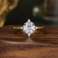 thumbnail image 3 of 14K Yellow Gold Oval Shape Moissanite Cubic Zirconia Engagement Ring for Women, 3 of 5