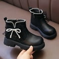 thumbnail image 7 of shqvo Cute Bow Ankle Boots for Girl Side Zipper Winter Warm Resistant Short Bootie for Little Kid Big Kid, 7 of 7
