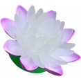 thumbnail image 1 of 2pcs Purple LED Floating Lotus Light Waterproof Solar Pool Water Lily Floating Lantern Lotus Flower for Garden Pool, 1 of 5