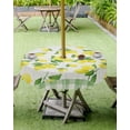 thumbnail image 4 of Outdoor Tablecloth with Umbrella Hole,Summer Lemon Seamless Green Plaid Spillproof Waterproof Table Cloth Zippered Table Covers,Vintage Linen Farm Fruit Washable Tablecloths for Picnic/Patio, 4 of 6