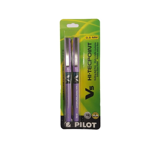 Pilot VPE2 Stylos Roller à Pointe Haute V5 / V7 0.5mm V5 Violet (Pack de 2)