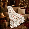 thumbnail image 3 of Holiday Cottage Winter Pattern, Warm Flannel Blanket for Living Room and Family Room, Art Lovers Christmas Gift, Festive Home Decor, 3 of 9