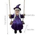 thumbnail image 3 of Halloween Witch Decor with Wooden Swing,Spooky Halloween Decoration for Outdoor Window,Gothic Halloween Hanging Decor,1 Pack, 3 of 5