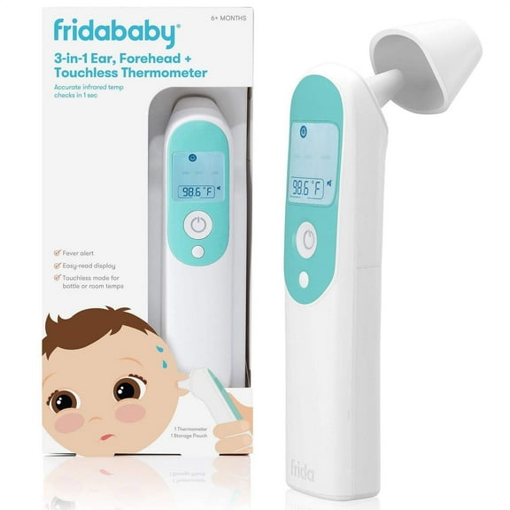 Frida Baby 3 in 1 Digital Thermometer for Ear, Forehead, and Touchless Infrared Bottle Temperature
