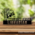 thumbnail image 4 of Craftnamesign Custom Wooden Librarian Desk Name Plate, Library Metal Nameplate, Desk Nameplate, 4 of 5